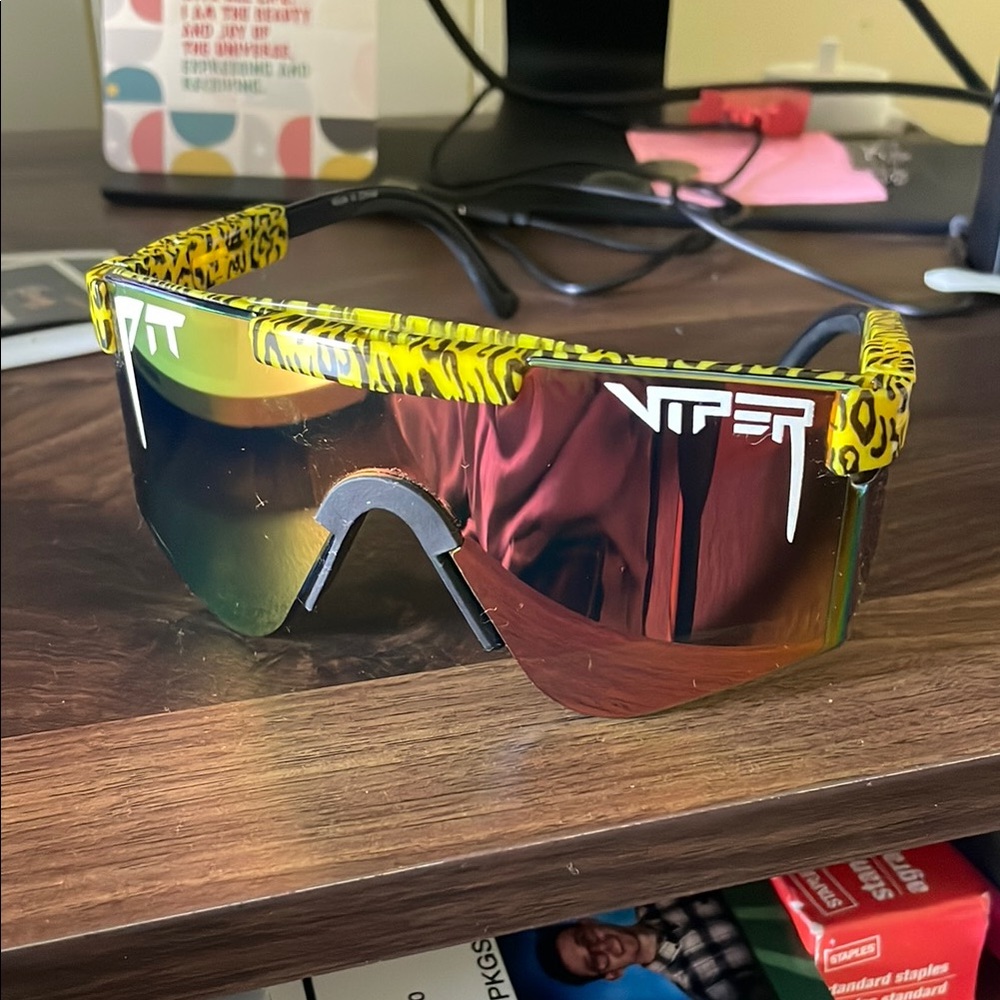 Pit Viper Sunglasses with Yellow Leopard Print